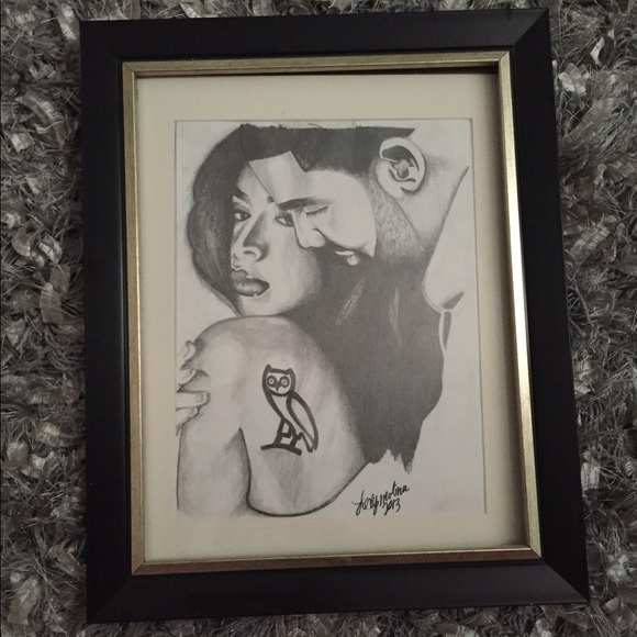 Drawing by me, on sale 👑 AALIYAH x DRAKE