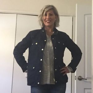 Jcrew factory track jacket in navy
