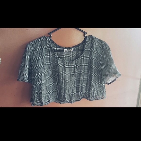 Vintage plaid crop top