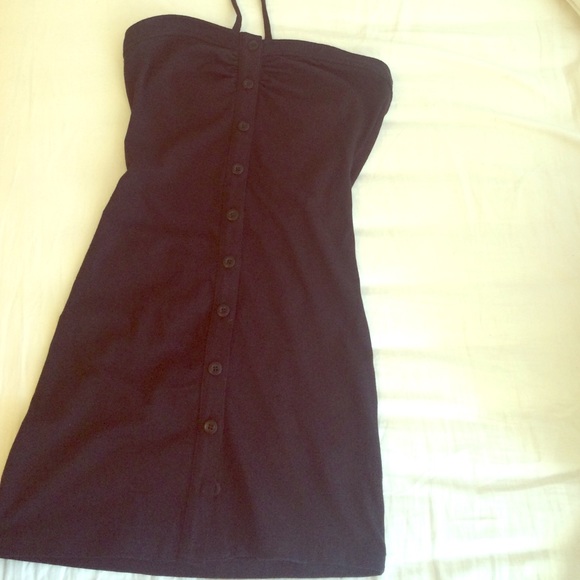 Black Silence + Noise button down halter dress
