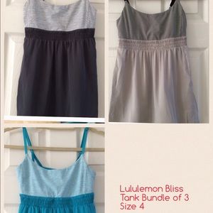 Bundle!!! 3 Lululemon Bliss Tanks - size 4