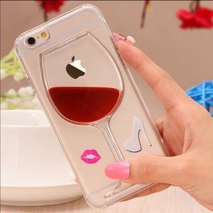Fashion cute red glass skins stand holder case