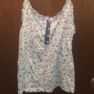 Old Navy size M white with blue flowers tank top