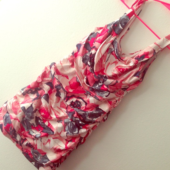 Express rouched silk dress