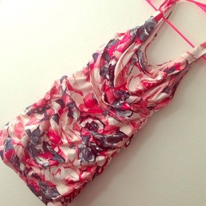 Express rouched silk dress