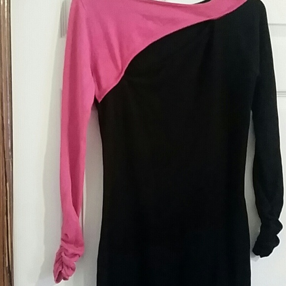 Bodycon pink and black dress - Picture 2 of 4