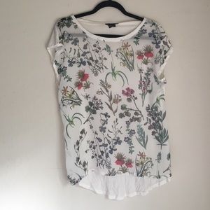 Sheer Front Floral Top