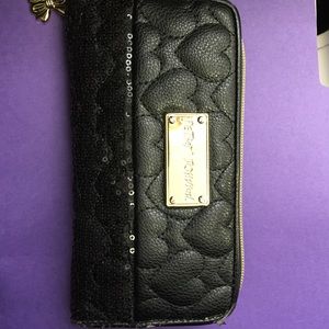 Betsey Johnson Black Sequin Wallet