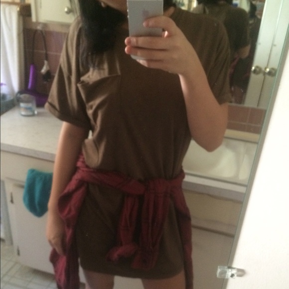 Suede brown tshirt dress!