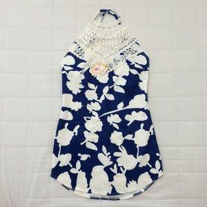 Blue floral dress