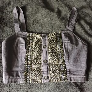 Lavender and gold crop top