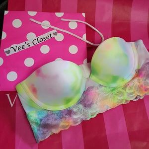 NWT 34A VS Pink tie dye bra