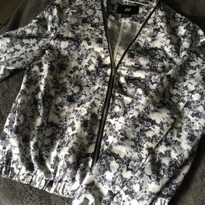 Floral silk bomber jacket