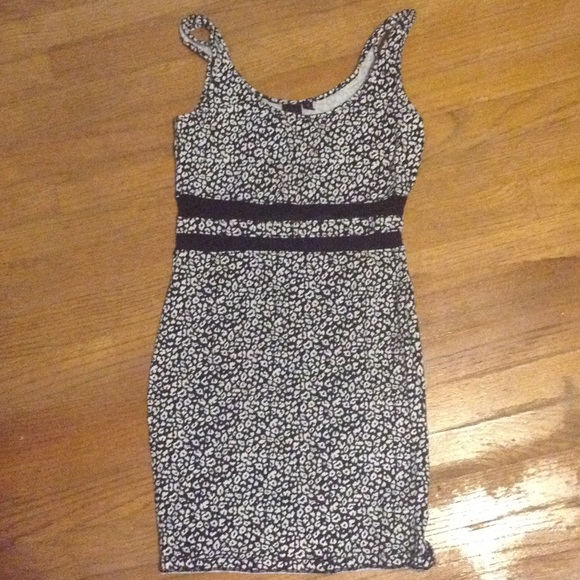 Black and white cheetah print mini dress