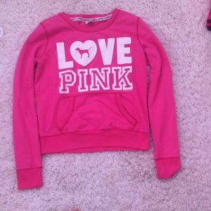 Soft pink crew neck sweatshirt pink out for cancer