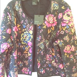 Asos Curve Cropped Floral Quilted Jacket