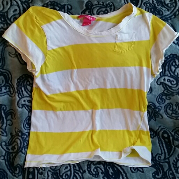 Lg yellow and white striped shirt
