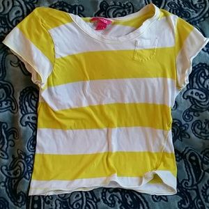 Lg yellow and white striped shirt