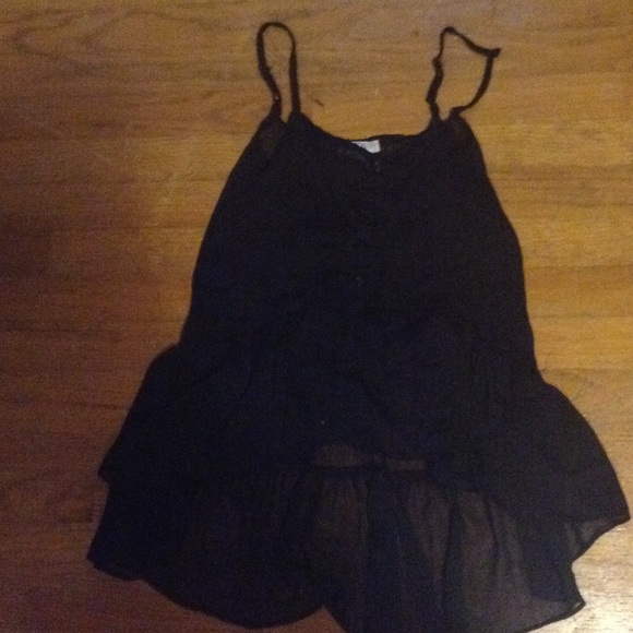 Sheer black Cotton On high low tank