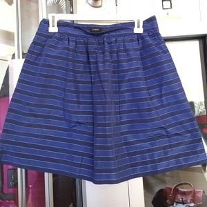 J crew blue striped skirt