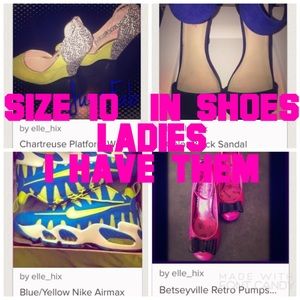 Size 10 in shoes! Reasonable prices. 😊