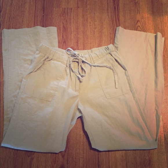 Tan linen pants