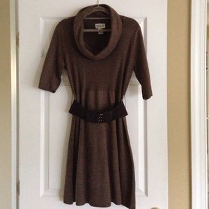 ROBBIE BEE brown sweater dress