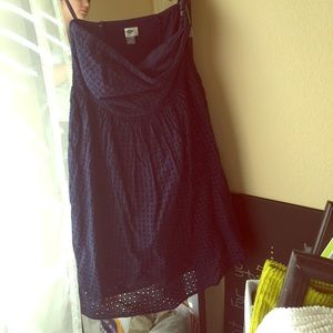 Strapless navy blue eyelet dress from old navy
