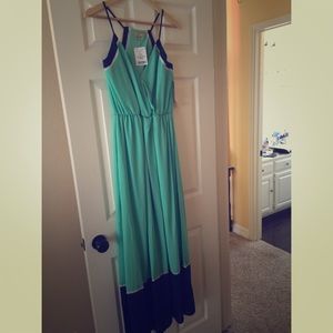 Turquoise and navy maxi