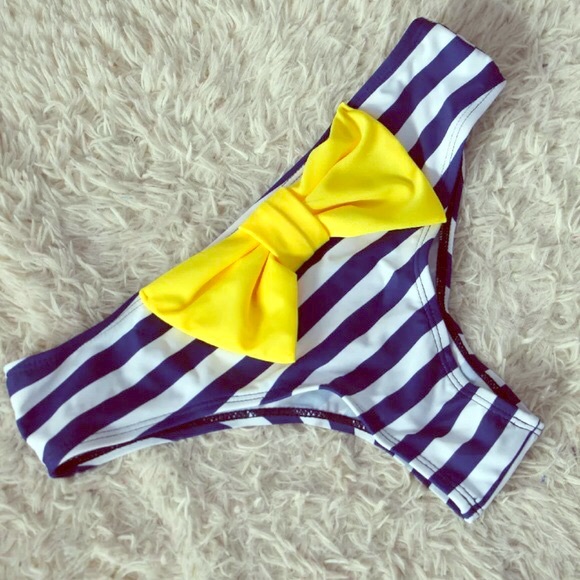 Sailor Bikini Yellow Bow Bottoms