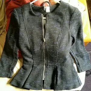 Navy blue zip blouse
