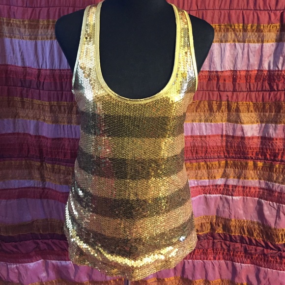 ✨Sparkling Gold striped tank top!!! Never worn.