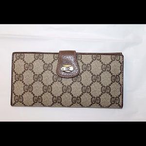 Vintage Gucci Accessory  "GG" Web Wallet Brown