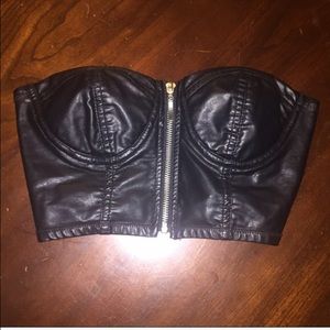 Leathers bustier top crop
