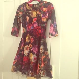 Zara floral a-line mini dress