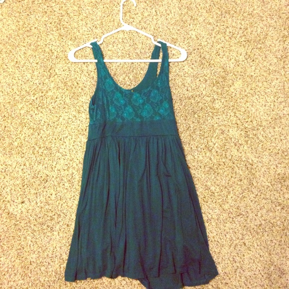 Aqua dress.