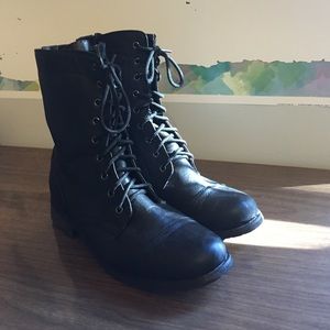 Black combat boots