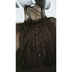 Button-Up Sheer Tunic