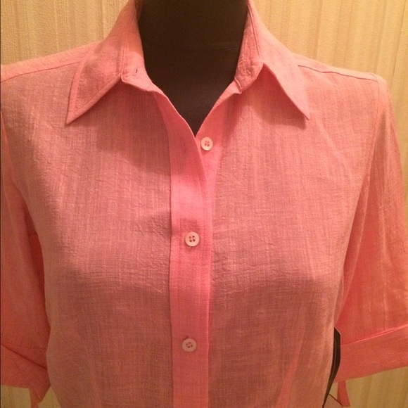 Ted Baker Bubble Gum Pink Button Front Top - Picture 2 of 4