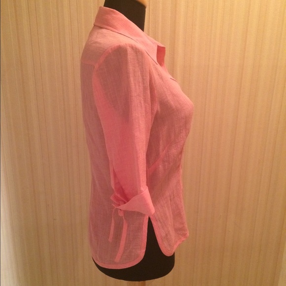 Ted Baker Bubble Gum Pink Button Front Top - Picture 3 of 4