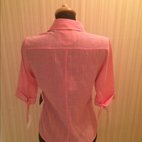 Ted Baker Bubble Gum Pink Button Front Top - Picture 4 of 4