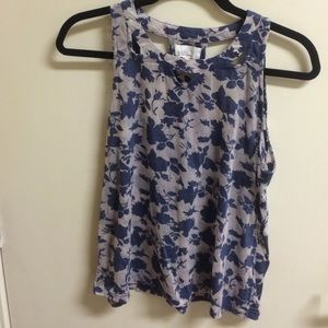 Blue and white floral tank