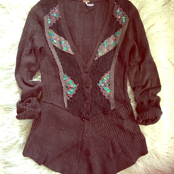 Free People Embellished Cardigan