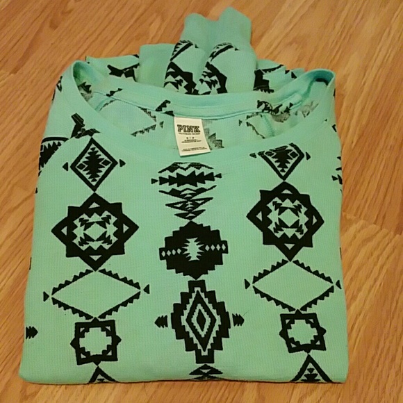 PINK aztec print long sleeve thermal