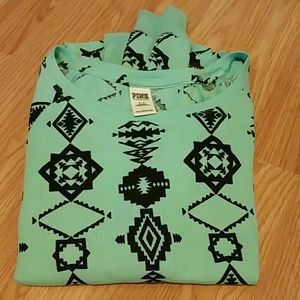 PINK aztec print long sleeve thermal