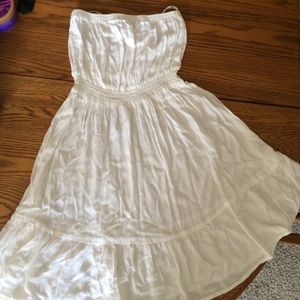 Strapless white dress!