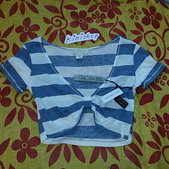 New before me peacoat knot front crop top blue xs - Picture 3 of 4