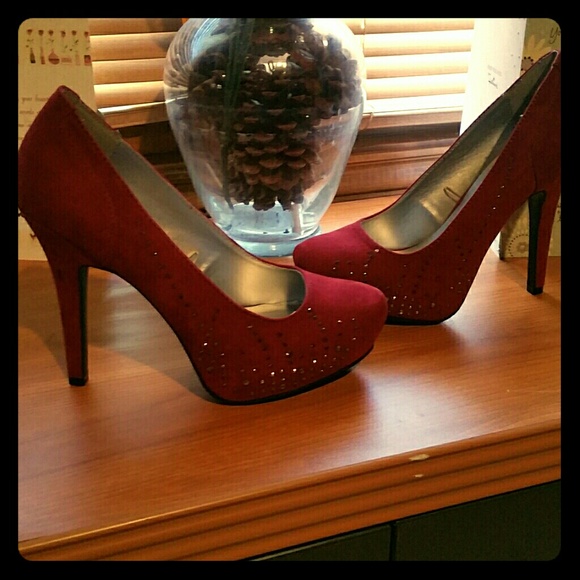 Red jeweled heels