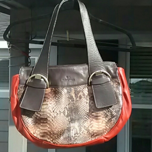 Genuine Leather & Snakeskin Bag NWOT - Picture 1 of 4