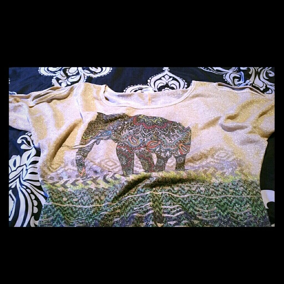 Glittering elephant shirt